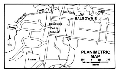 یک نقشه پلانیمتری planimetric map