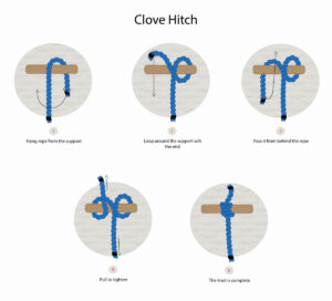 تکنیک گره زنی طناب Clove Hitch